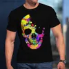 Męskie koszulki Summer Fashion Casual Trend Skull Graphic Funny Man T-shirty Hip Hop 3D Print HARAJUKU OBSŁUGI OBWODZENIE SCICK KRÓTKOWY TOP T230601