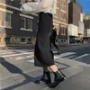 Vestidos 2021 estilo coreano bege preto verde roxo tubo saia feminina malha saia reta com fenda cintura alta saia lápis longa das mulheres