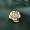 Pins Brooches WEIMANJINGDIAN brand new arrival of high-quality fresh water pearls and shell flower brooches G230529