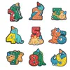 Digital dinosaurs number PVC Shoe Charms Sandals Decorations Accessories for Clogs Buckle Unisex Party Gifts