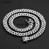 Pendanthalsband män kvinnor hiphop ised ut bling prong kubansk kedja halsband 12mm asfalterad rhinestone länk kedja choker halsband mode smycken j230601