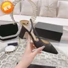 Summer Beach Sandals designer shoes Woman Casual fashion leather Belt buckle Thick heel Heels Baotou lady Flat Work Women Dress SHoes Large size 3541--42 With box5K