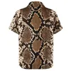 Men's Casual Shirts Vintage Snakeskin Beach Shirt Man Animal Print Hawaiian Short Sleeve Custom Harajuku Oversize Blouses Gift