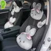 Nouveau mignon dessin animé arc lapin voiture cou oreiller doux en peluche Auto appui-tête siège soutien taille oreillers femmes enfant voiture intérieur accessoires