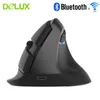 Myszy Delux M618 Mini Wireless Bluetooth Gaming mysie pionowe ergonomiczne ergonomiczne ładowce komputerowe Myszy RGB myszy do laptopa