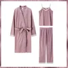 Kvinnors sömnkläder 3st. Hösten Kvinna Pyjamas Suit Pure Cotton Korean Loungewear Pyjamas Set Womens Home Clothes 5xl Loose