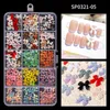 Vloeistoffen 15 roosters nagel sieraden charmes kit gemengde aurora vlinderbloem liefde platte diamant parel pearl rhinestone diamant nagel charmes