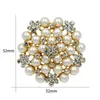 Pins Brooches Classic simulated pearl flower and crystal rhinestone brooch for DIY wedding bouquets or cakes G230529