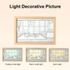 Night Lights INS Deco Led Light Painting USB Plug Dimming Wall Artwork Table Lamp Gift Indoor Sunlight Window Wooden Po Luminous