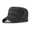 Ball Caps Fashion Men's Military Cap Spring Sun Hat Look consumato Flat-Top slavato all'ingrosso