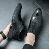 Nuove scarpe derby marroni da uomo con lacci a punta in oro nero Scarpe formali da uomo fatte a mano taglia 38-46