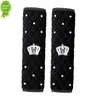 New 2pcs Bling Rhinestone Crown Black Pink Car Seat Belt Covers Crystal Plush Seatbelt Strap Styling Shoulder Pads Car Accessories