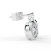 Italian design light point white gold earrings pendant with central diamond surrounded by diamonds