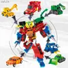 6 I 1 Hyper Builoion Hello Carbot Transformation Robot Toys Action Figures Deformation Engineering Car Truck Crane Fordon Toy L230522