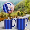 Tumblers 220300ml Outdoor Camping Travel Stainless Steel Cup Carabiner Hook Handle Picnic Water Mug Hike Portable Cups 230531