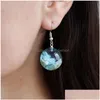 Dangle Chandelier Fashion Jewelry Blue Sky Sphere Earrings Terrarium Clear Cloudy Designer Crystal Earring Nature Inspired Drop Del Dhi8B