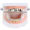 Grillz Dental Grills Hip Hop Glap Bling Cz Teeth Grillz установлен для мужского верхнего нижнего тонкого зуба.