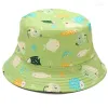 Bérets sous-marin Animal motif imprimé seau chapeau Double face pêcheur casquette extérieur plat haut chapeau de soleil pour femmes hommes