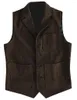 Men's Vests Men's Suit Vest Single Breasted Wool Casual Army Green Waistcoat Formal Groomsman Jacket For Wedding