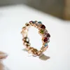 Band Rings Charm Female Small Round Ring Unique Style Rose Gold Engagement Colorful Wedding For Women