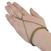 Länkarmband vintage färgkedja finger armband pulseras bohemian zigenare strand charm turkisk blå pärlspärrband slav armband