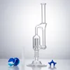 GB007 Vortex Recycler Glass Water Bong Aproximadamente 8,9 polegadas Tubo de filtro de vidro de cera inebriante Bongos Klein Dab Rigs Com 14 mm Quartzo Titânio Unhas borbulhador de base