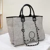 Bolsa de praia feminina de luxo bordada à mão com pérolas grandes e pequenas mochilas de corrente de lona bolsas para noite Qkxu loja de fábrica venda eua 27AP