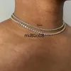 Pendant Necklaces Sexy Choker Iced Out Tennis Chain Necklace For Women Luxury Cubic Zircon Crystal Short Hiphop Neck Accessories Jewelry OHN016 J230601