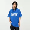 Ropa de diseñador ideverray Letras difusas de la marca de moda estadounidense: camiseta de manga corta de algodón de verano para hombres y mujeres