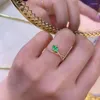 Klusterringar kjjeaxcmy fina smycken 925 sterling silver inlagd naturlig smaragd ring härlig flickas supporttest