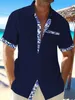 Camisa de linho masculina Camisa casual Camisa de verão Camisa de praia Preto Branco Rosa Manga curta Lapela lisa Primavera Verão Havaiano Roupas de férias Vestuário Bolso frontal