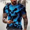 Heren T-shirts Zomer Horror Schedel 3D Print T-shirt Voor Mannen Casual Oversized Korte Mouw Kleding Streetwear Hip Hop Tops Tees Mannen Kleding 4XL T230601