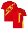 2023 F1 Camiseta Fórmula 1 Red Team Racing Camisetas Driver Fãs Moda Casual Camiseta de manga curta Camiseta esportiva de verão Camiseta