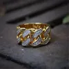 Eheringe Luxus Gold Strass Kristall Hohl Paar Für Männer Frauen Modeschmuck Anillos Aussage Ring Zubehör