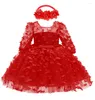 Fille robes nées filles broderie princesse robe noël soirée fleur mariage enfants vêtements deux pièces ensemble