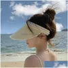 Visors Womens St Pearl Sun Visor Hat Summer Shade Hats Girl Female Wide Brim Cap Lady Beach Sunhat For Women Drop Delivery Fashion A Dhw5M