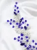 Tocados románticos de cristal azul para boda, diadema hecha a mano con diamantes de imitación, joyería para el cabello, accesorios nupciales, Clips, diadema para mujer