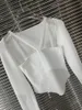 Women's T Shirts 2023 Women Fashion Long Sleeve Sexy Casual Woolen Two-piece Top 0513