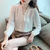 Kadın bluzları Spot Bahar Yapıyor Kadınlar Uzun Kollu Gömlek Kar Döndürür Beyazdır Çıplak Üst giysi Fransız paltosunun mizaç