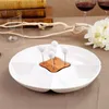 Plattor europeiska keramiska fem klass dim sum torr fruktplatta modern minimalistisk hem el divider dessert tallrik