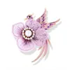 Pins Brooches New creative handmade women's embroidery pearl enamel phoenix bird cashmere clothing accessories wholesale G230529