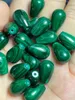 Breloques 8x15mm pendentif en forme de goutte de Malachite naturelle demi-trou pour boucle d'oreille faisant des bijoux de mode de pierres précieuses 10 pcs/Lot