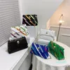 Mode Damen Kurt Geiger Tasche Eagle Head London Mini Umhängetaschen Regenbogen Schulterhandtaschen Lederkette Kleine Klappe Einkaufen