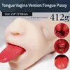 Massager Bm14 Male Deep Throat with Tongue Oral Masturbation Cup 2 in Real Vaginal Anal Erotic Masturbator Tool for Men