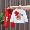 2023 G Kids Sets Baby sells new autumn Clothing Fashion Clothes Set Toddler Boy Girl Pattern Casual Tops Child Loose Trousers 2pcs Designer Outfit baby Clothing AAA