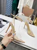 فستان أحذية PVC Womens High Heel Ribbon D Orsay Dorsay Lady Sandals Gianvito Rossi Weddings Party Shoes Luxurys Peep-Tees Sexy 10cm 10.5cm Sneaker