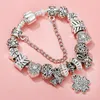 Charm Bracelets Brand Vintage Silver Plated Lucky Bracelet Big Hole Alloy Beads Ladies Christmas Ornament Men And Women