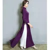 Vêtements ethniques printemps été Vintage chinois traditionnel en mousseline de soie Cheongsam broderie fleur femmes Ao Dai élégant soirée soirée longue robe