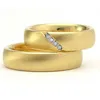 Lover's Alliance Wedding Par Rings män och kvinnor anpassade 18K guldpläterad sterling silver 316L rostfritt stålringar