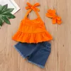 kinderkleding set met shorts en tops ademende zomer mode mouwloos Air touw kinder designer kleding geschenk meisjes hoge kwaliteit pak mode-outfit drie sets